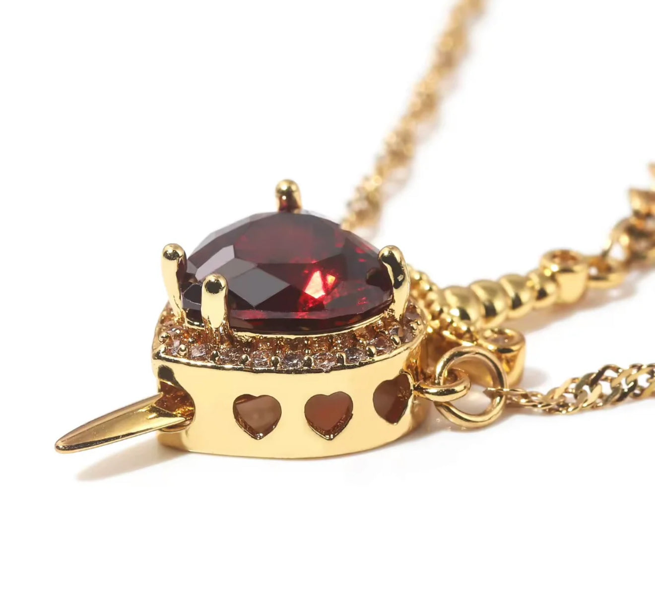 Heart and Sword Necklace