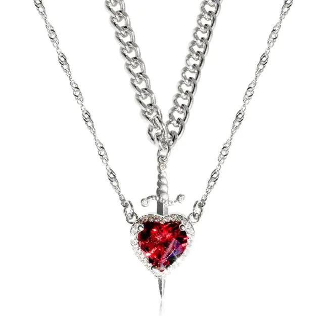 Heart and Sword Necklace