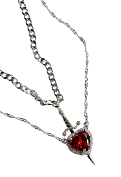 Heart and Sword Necklace