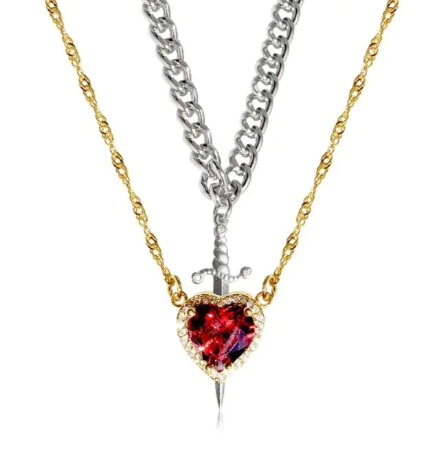 Heart and Sword Necklace