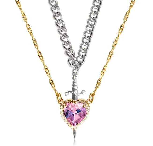 Heart and Sword Necklace